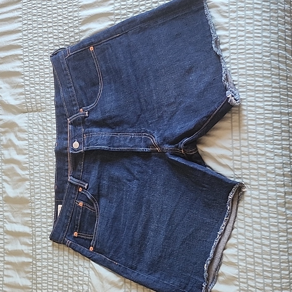 Levis Mens Dark Blue/Indigo Cut Off Shorts